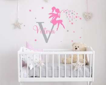 Fairy with Name and Star Customised Name Decal